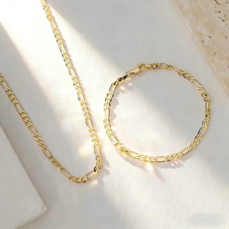 🎁🔥CZTICLE® Elegant 2-Piece 18K Gold Jewelry Set – Bracelet & Necklace for Men & Women