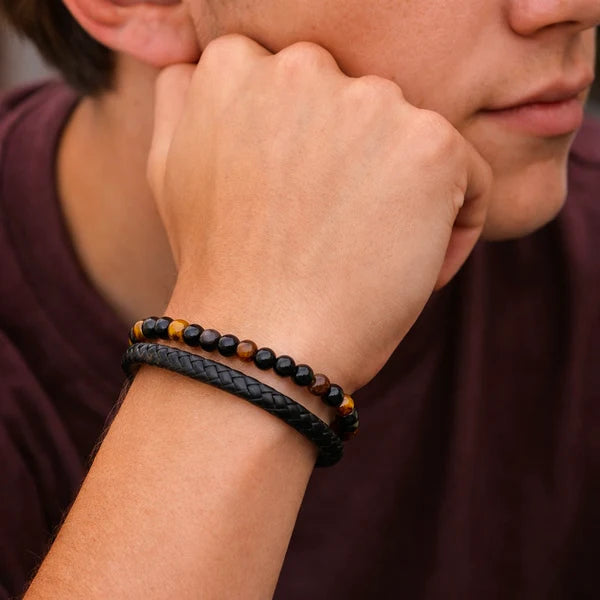 CZTICLE® Engraved Tiger Eye Son Bracelet