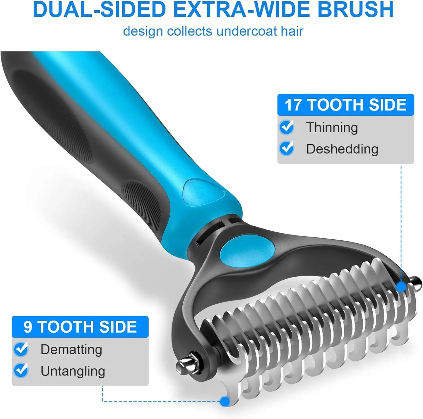 ๐พ Pet Grooming Brush โ Painless Shedding & Detangling Comb