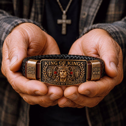 ✝️ CZTICLE® King of Kings Faith Bracelet – Adjustable Christian Wristband Gift