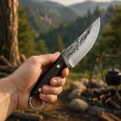 🏕️SVOZK® Outdoor Fixed-Blade Camping Knife with Leather Sheath