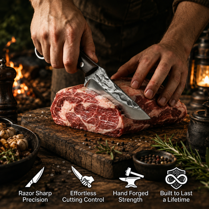 🏕️SVOZK® Outdoor Fixed-Blade Camping Knife with Leather Sheath