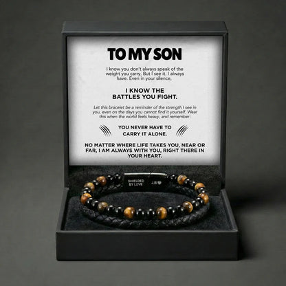 CZTICLE® Engraved Tiger Eye Son Bracelet