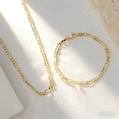 🎁🔥CZTICLE® Elegant 2-Piece 18K Gold Jewelry Set – Bracelet & Necklace for Men & Women