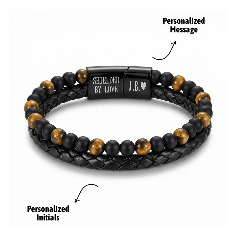 CZTICLE® Engraved Tiger Eye Son Bracelet