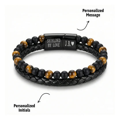 CZTICLE® Engraved Tiger Eye Son Bracelet