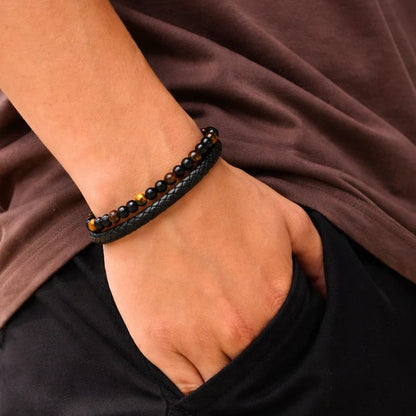 CZTICLE® Engraved Tiger Eye Son Bracelet