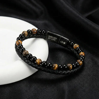 CZTICLE® Engraved Tiger Eye Son Bracelet