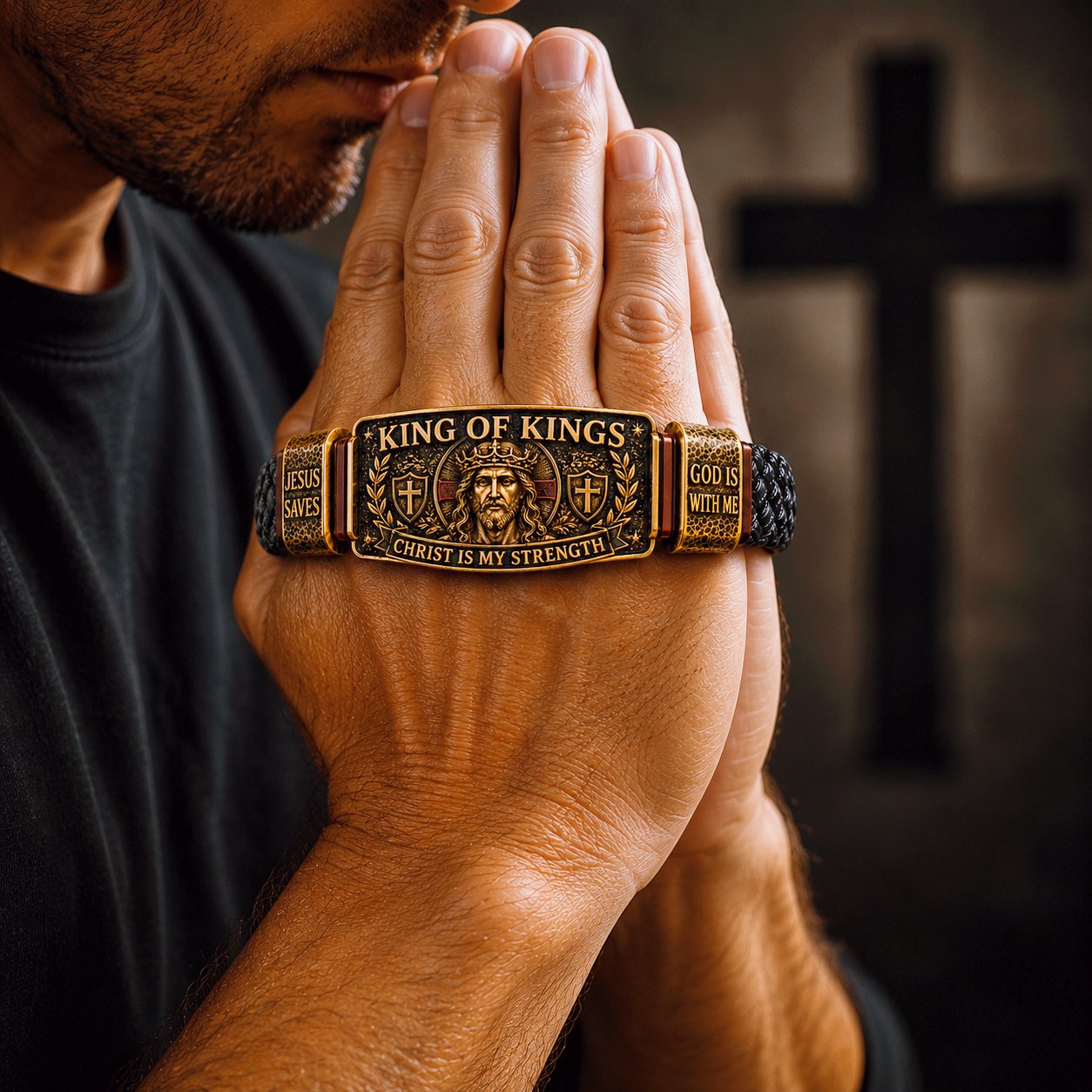 ✝️ CZTICLE® King of Kings Faith Bracelet – Adjustable Christian Wristband Gift
