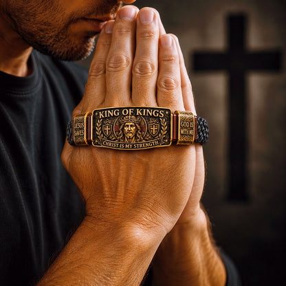 ✝️ CZTICLE® King of Kings Faith Bracelet – Adjustable Christian Wristband Gift