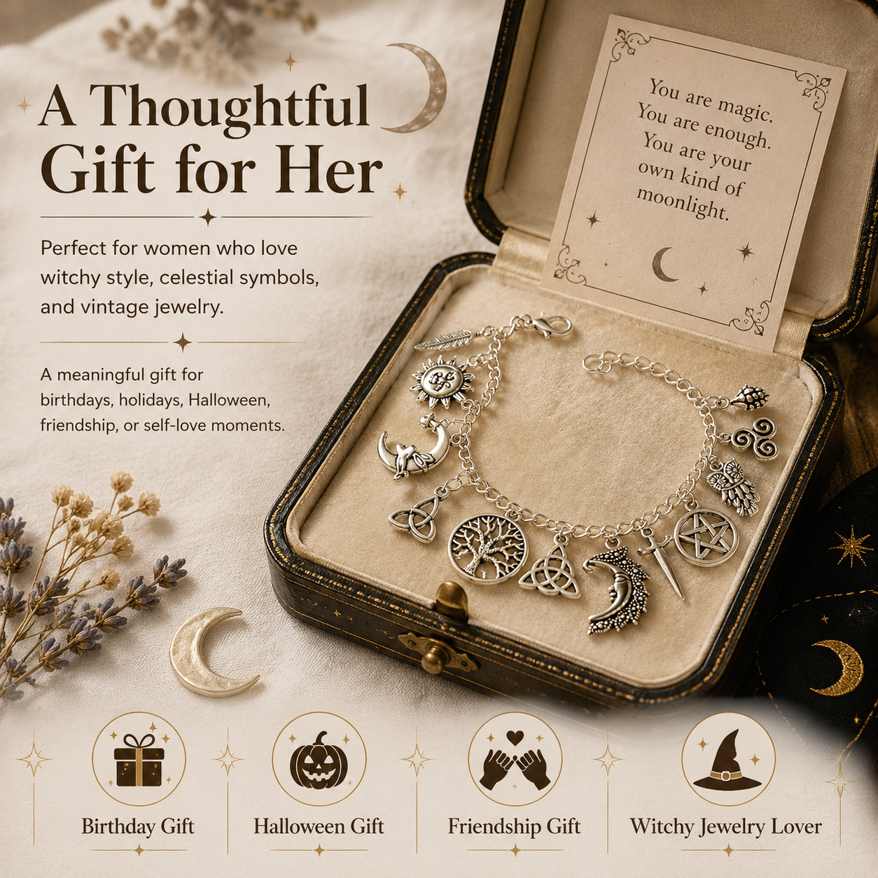 🔥Limited Time 50% Off SVOZK®✨Vintage Witchy Charm Bracelet