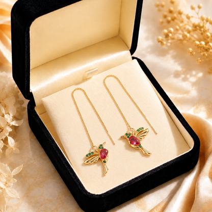 🍀 Last Day: 60% OFF!! | CZTICLE® 🦜2026 Brand-New Upgrade 💥 Exquisite Red Agate Hummingbird Necklace  with Bonus Earrings