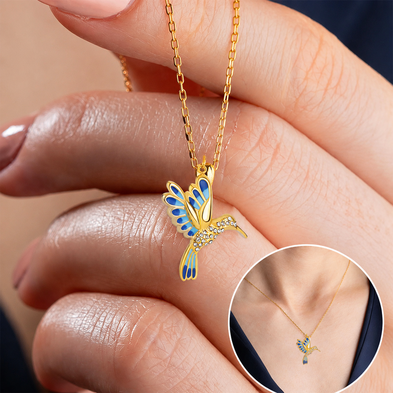 🍀 Final Day: 50% OFF!! | CZTICLE® 🦜 2026 Brand New Upgrade 💥 Exquisite Diamond-Embellished Hummingbird Necklace