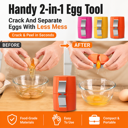 🔥Last Day Buy 1 Get 1 Free🥚IEY® Crack And Separate Eggs With Less Mess - Handy 2-in-1 Egg Tool