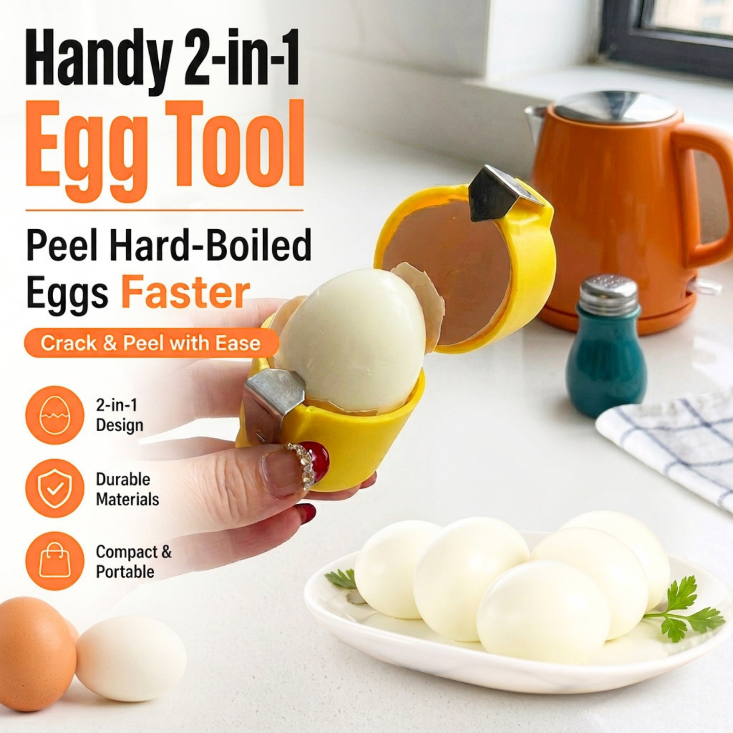 🔥Last Day Buy 1 Get 1 Free🥚IEY® Crack And Separate Eggs With Less Mess - Handy 2-in-1 Egg Tool