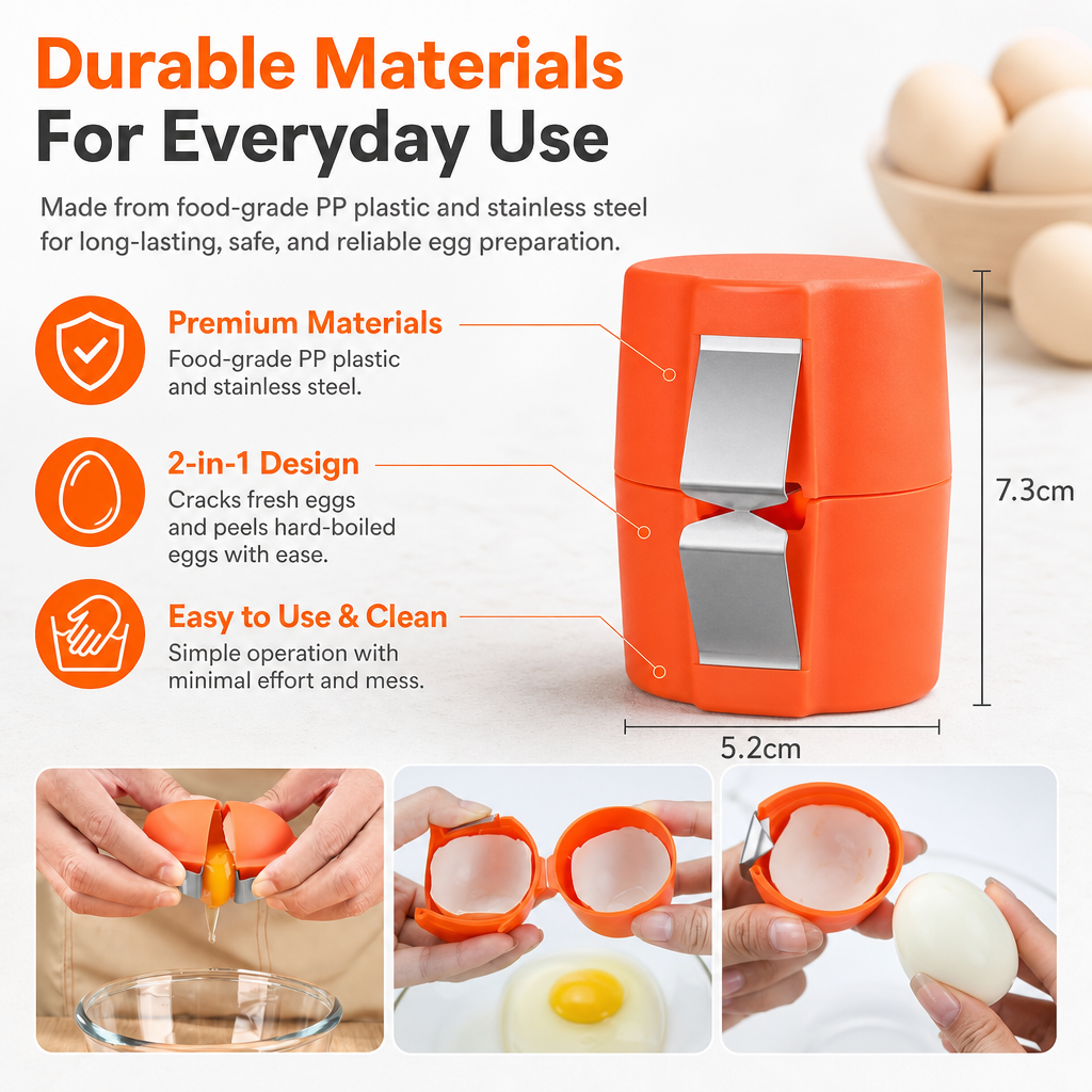 🔥Last Day Buy 1 Get 1 Free🥚IEY® Crack And Separate Eggs With Less Mess - Handy 2-in-1 Egg Tool