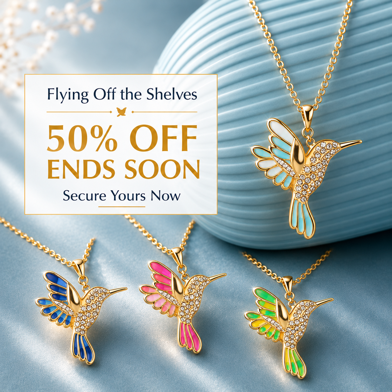 🍀 Final Day: 50% OFF!! | CZTICLE® 🦜 2026 Brand New Upgrade 💥 Exquisite Diamond-Embellished Hummingbird Necklace