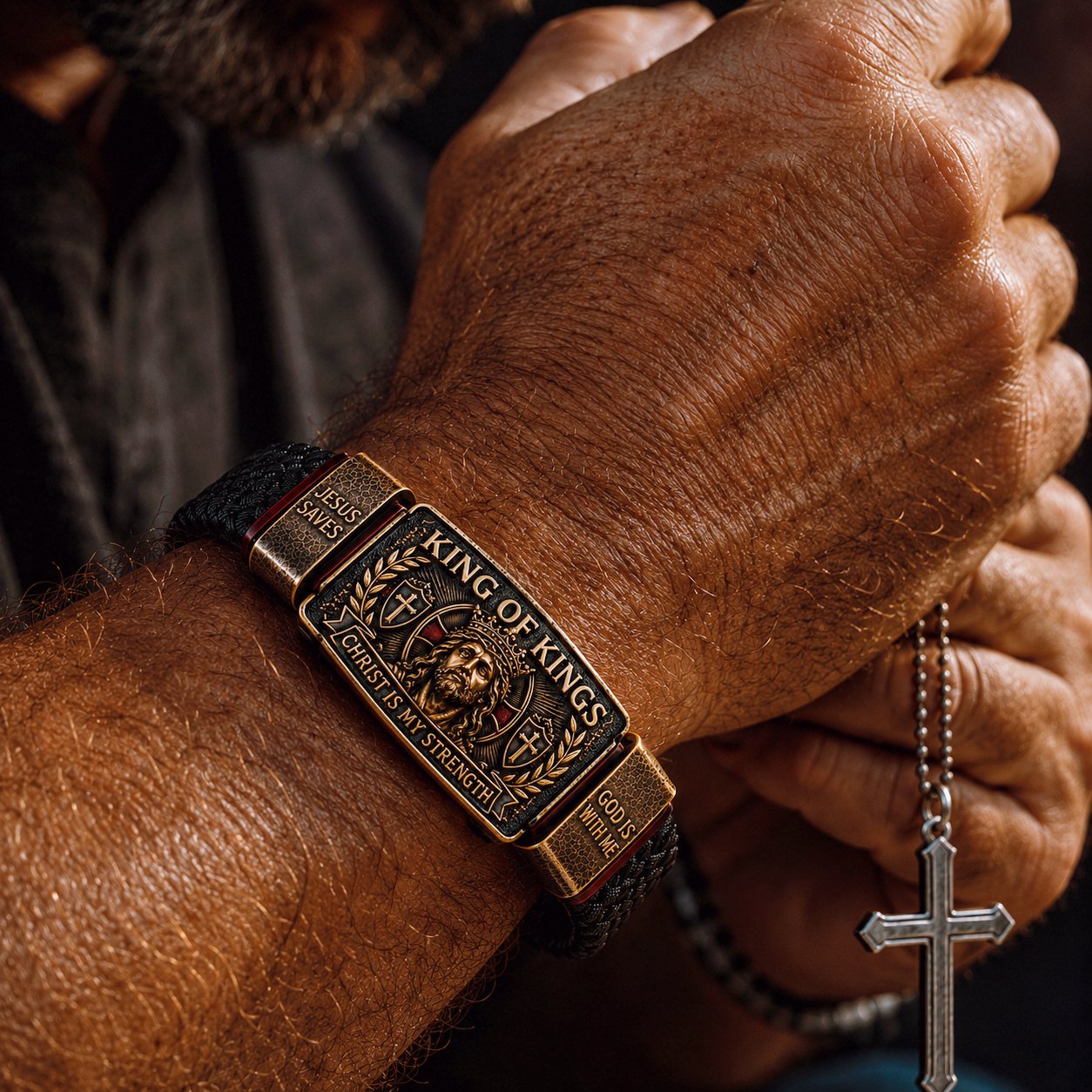 ✝️ CZTICLE® King of Kings Faith Bracelet – Adjustable Christian Wristband Gift