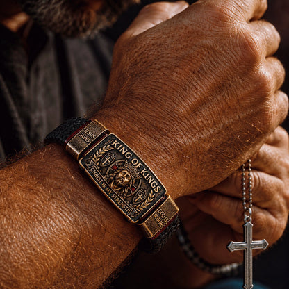 ✝️ CZTICLE® King of Kings Faith Bracelet – Adjustable Christian Wristband Gift