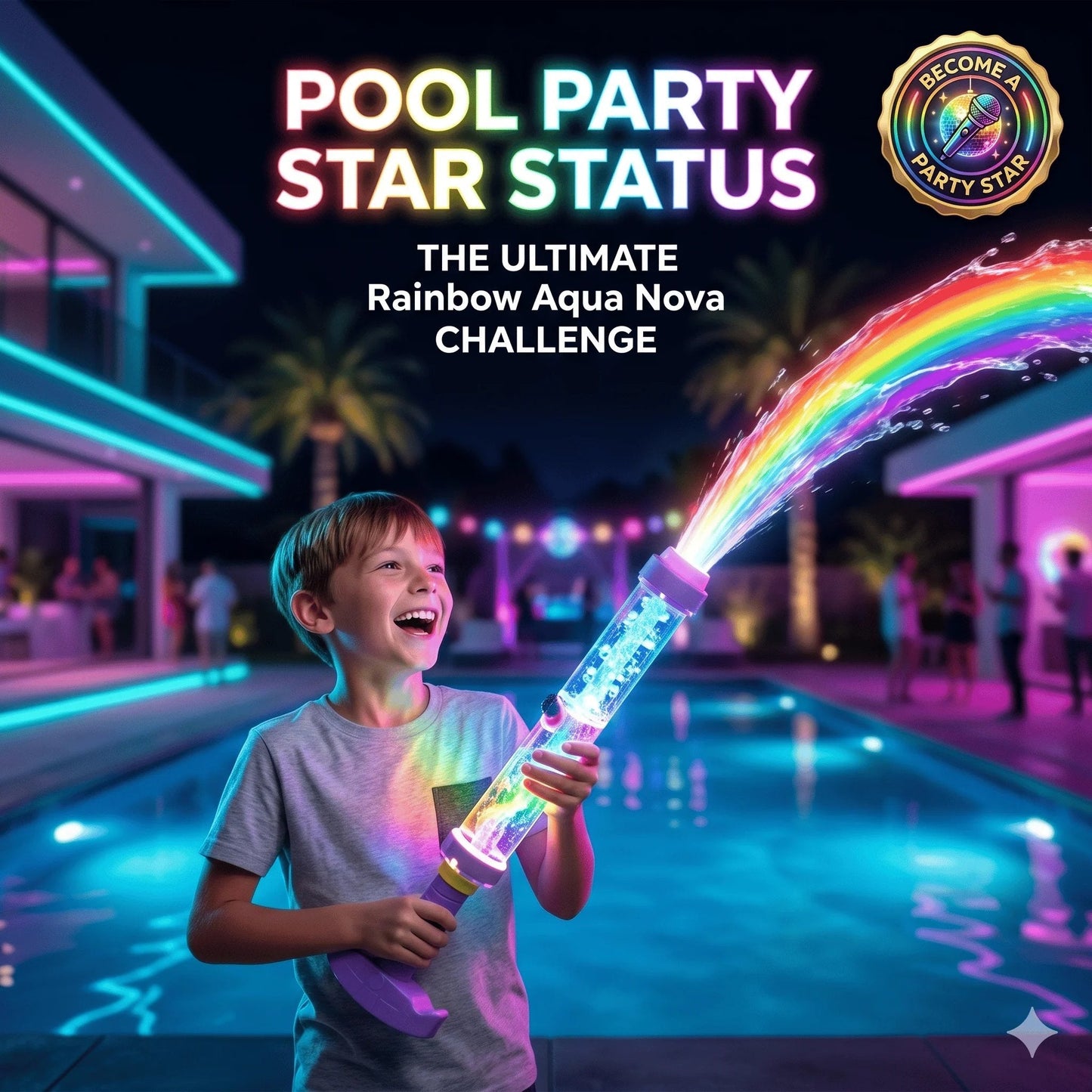 🌈  Bright rainbow LED water pistol Billhol®Summer fun that bursts into life as if by magic! ✨