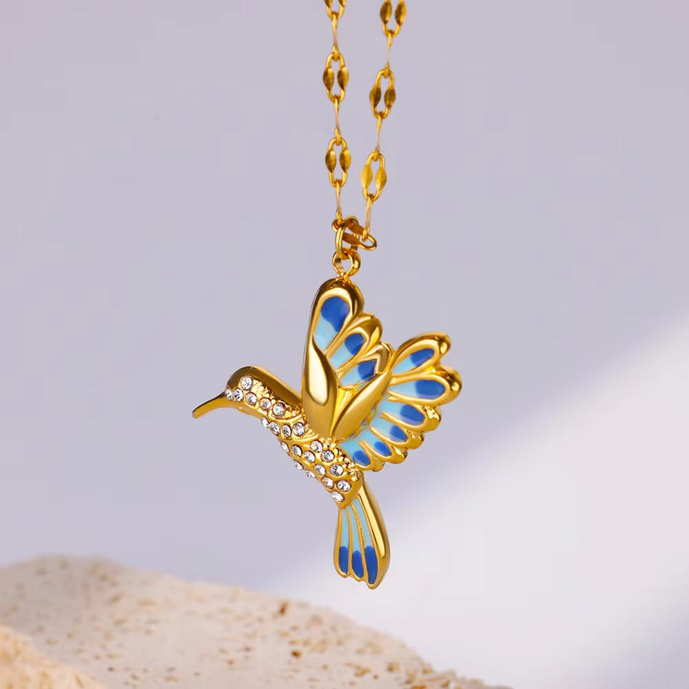 🍀 Final Day: 50% OFF!! | CZTICLE® 🦜 2026 Brand New Upgrade 💥 Exquisite Diamond-Embellished Hummingbird Necklace