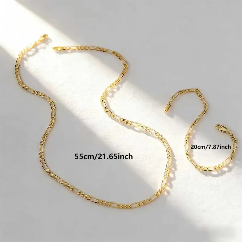 🎁🔥CZTICLE® Elegant 2-Piece 18K Gold Jewelry Set – Bracelet & Necklace for Men & Women