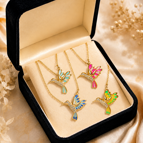 🍀 Final Day: 50% OFF!! | CZTICLE® 🦜 2026 Brand New Upgrade 💥 Exquisite Diamond-Embellished Hummingbird Necklace