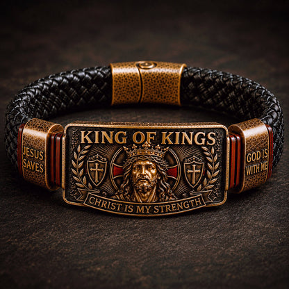 ✝️ CZTICLE® King of Kings Faith Bracelet – Adjustable Christian Wristband Gift
