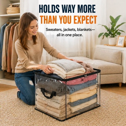 🎁Hot Sale 49% OFF🔥SVOZK®Large Heavy-Duty Thick Plastic Clear Storage Bag for Clothes, Moving & Storage