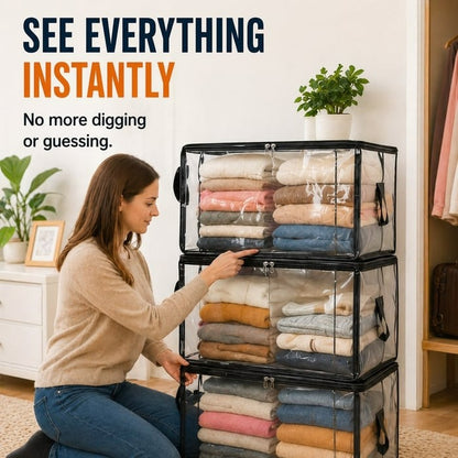 🎁Hot Sale 49% OFF🔥SVOZK®Large Heavy-Duty Thick Plastic Clear Storage Bag for Clothes, Moving & Storage
