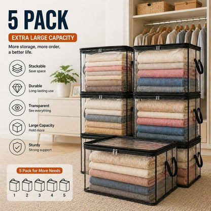 🎁Hot Sale 49% OFF🔥SVOZK®Large Heavy-Duty Thick Plastic Clear Storage Bag for Clothes, Moving & Storage
