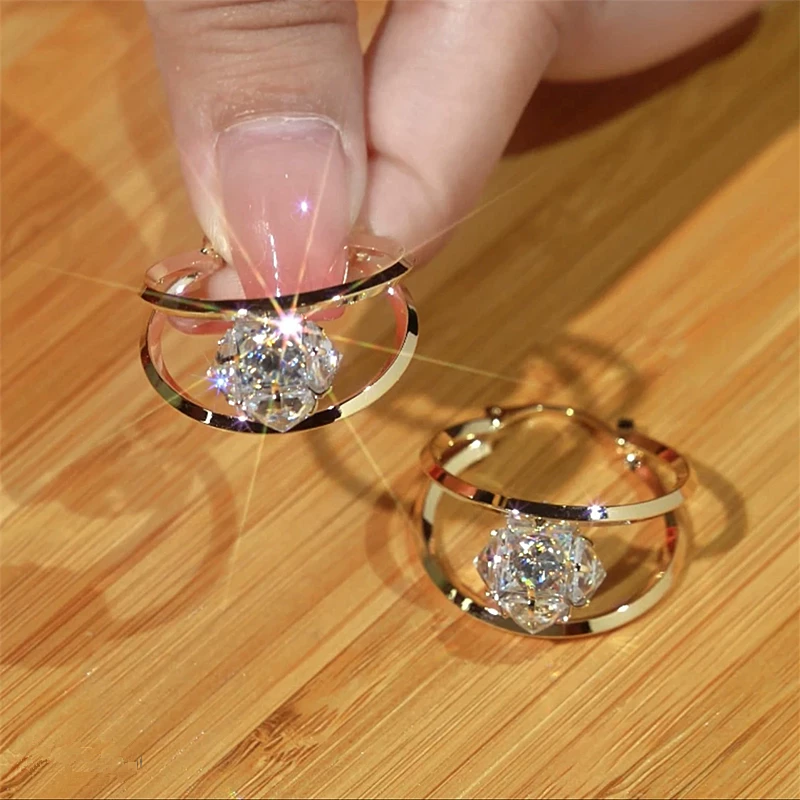 💖👍CZTICLE® Double Hoop Sparkling Zirconia Ball Earrings