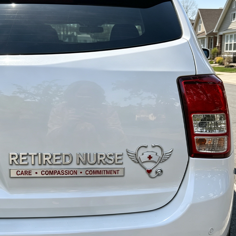 Retired Nurse Metal Car Emblem SVOZK® ❤️