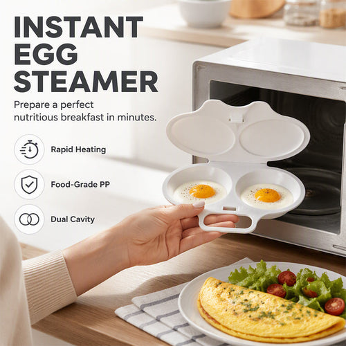 🥳2026 HOT SALE🥳💞50K+ SOLD! 🥚✨IEY®  50% OFF + BUY 1 GET 1 FREE! Dual Cavity Microwave Egg Poacher – Quick oil‑free cooking, food‑grade PP & versatile. Perfect for busy mornings – healthy breakfast in minutes! ⚡🍳