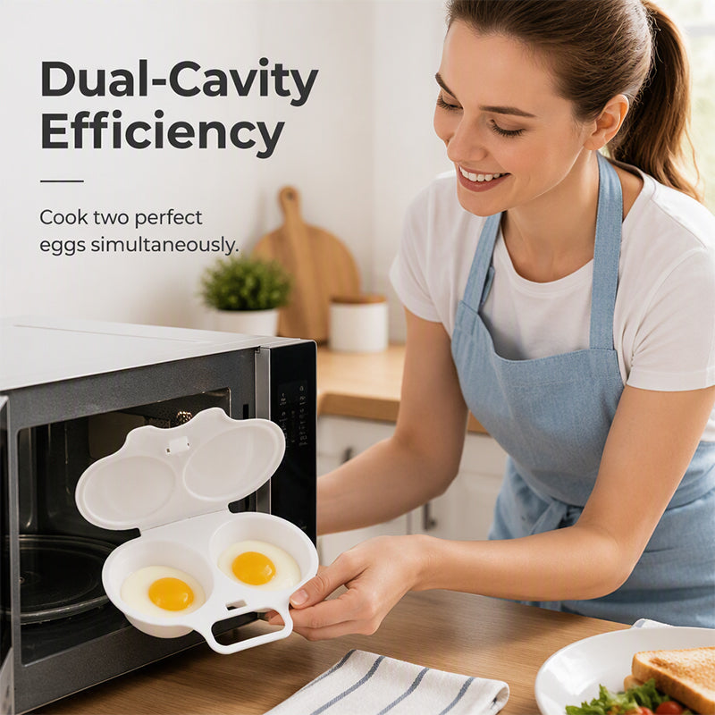 🥳2026 HOT SALE🥳💞50K+ SOLD! 🥚✨IEY®  50% OFF + BUY 1 GET 1 FREE! Dual Cavity Microwave Egg Poacher – Quick oil‑free cooking, food‑grade PP & versatile. Perfect for busy mornings – healthy breakfast in minutes! ⚡🍳