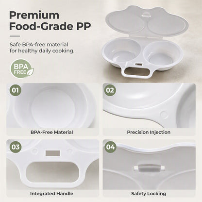 🥳2026 HOT SALE🥳💞50K+ SOLD! 🥚✨IEY®  50% OFF + BUY 1 GET 1 FREE! Dual Cavity Microwave Egg Poacher – Quick oil‑free cooking, food‑grade PP & versatile. Perfect for busy mornings – healthy breakfast in minutes! ⚡🍳